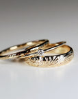 Set of 3 Gold Hammered Band Rings, Stacking Ring Set