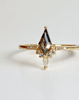 Kite Salt and Pepper Diamond Ring, 14k Yellow Gold