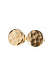 Gold Filled Hammered Disc Stud Earrings - Melt'm Jewelry