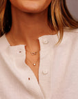 14k Gold Diamond Interlocking Two Hearts Necklace