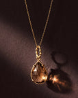Drop Smokey Quartz Pendant Necklace in 14k Gold - Melt'm Jewelry