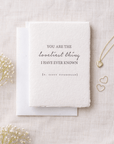 You Are the Loveliest Thing Card, F. Scott Fitzgerald Quote Card, Romantic Handmade Card, Minimal Deckled Edge Greeting Card - Melt'm Jewelry