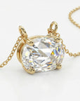 Oval Moissanite Necklace 14k Solid Gold - Melt'm Jewelry