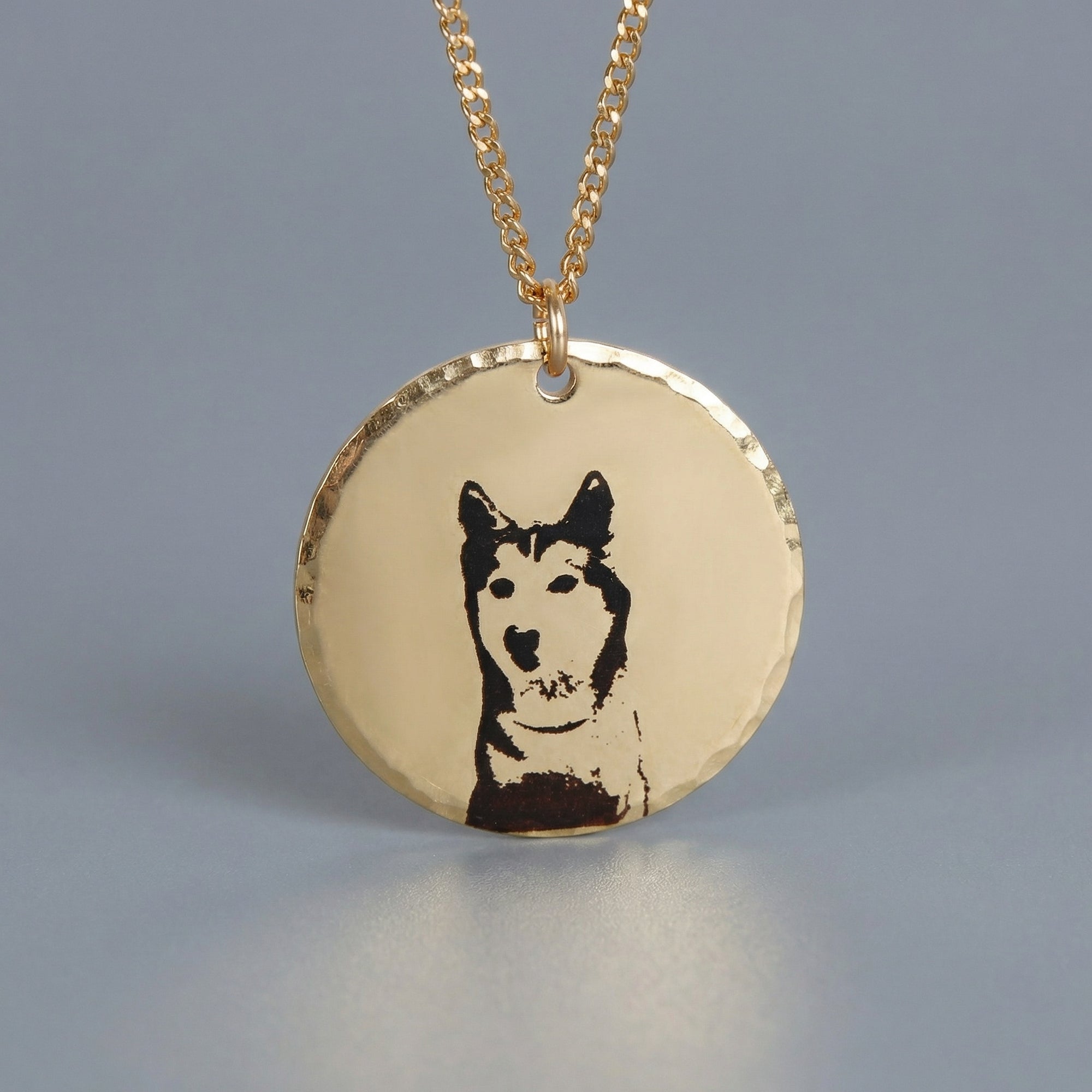 Photo Engraved Necklace Gold Filled, Custom Portrait Coin Necklace - Melt'm Jewelry