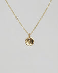 Tiny 14k Solid Gold Dainty Initial Necklace - Hand Stamped - Melt'm Jewelry