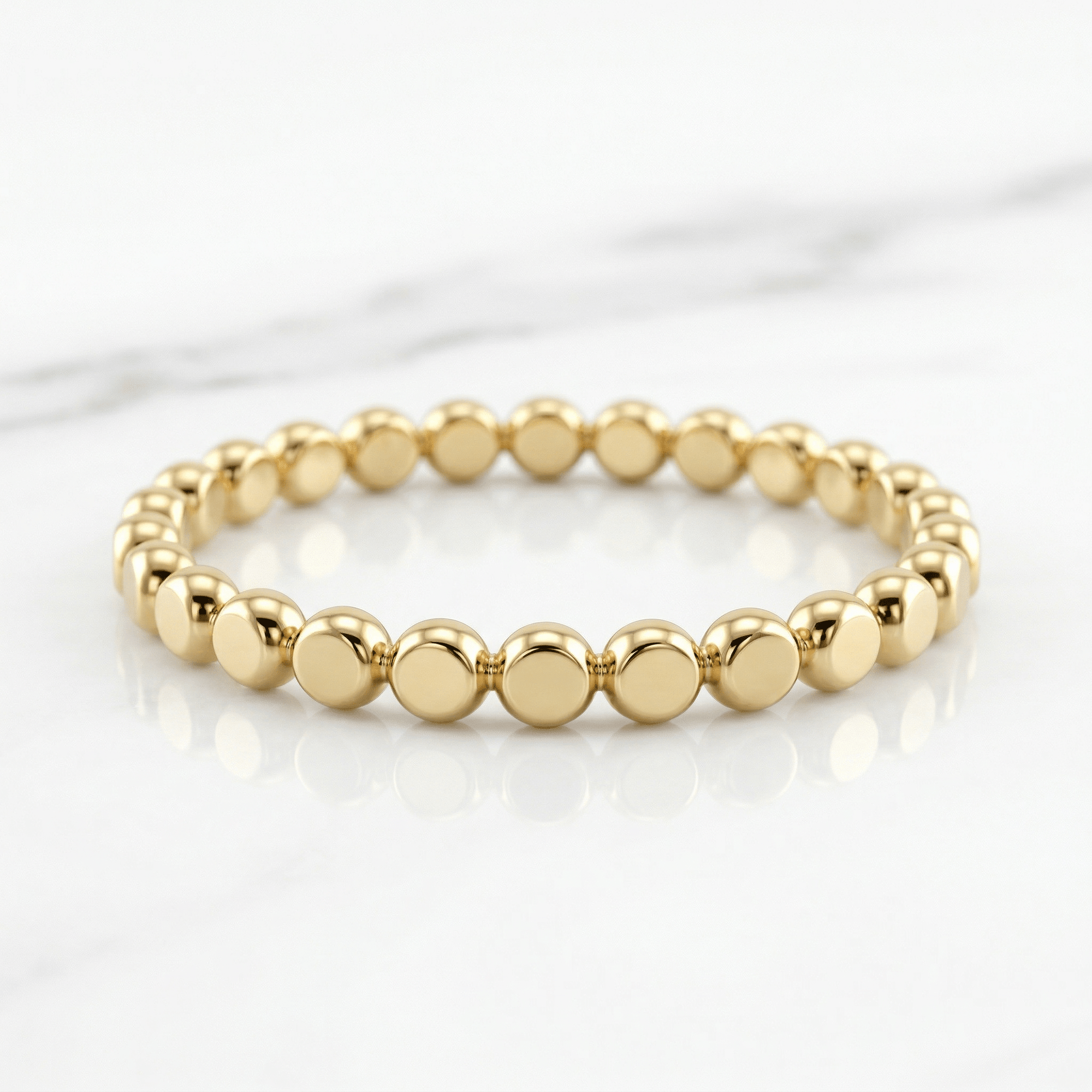 Gold Filled Stacking Ring – Dainty Hammered Bead Ring, Minimalist Gold Dot Ring, Thin Midi Ring - Melt'm Jewelry