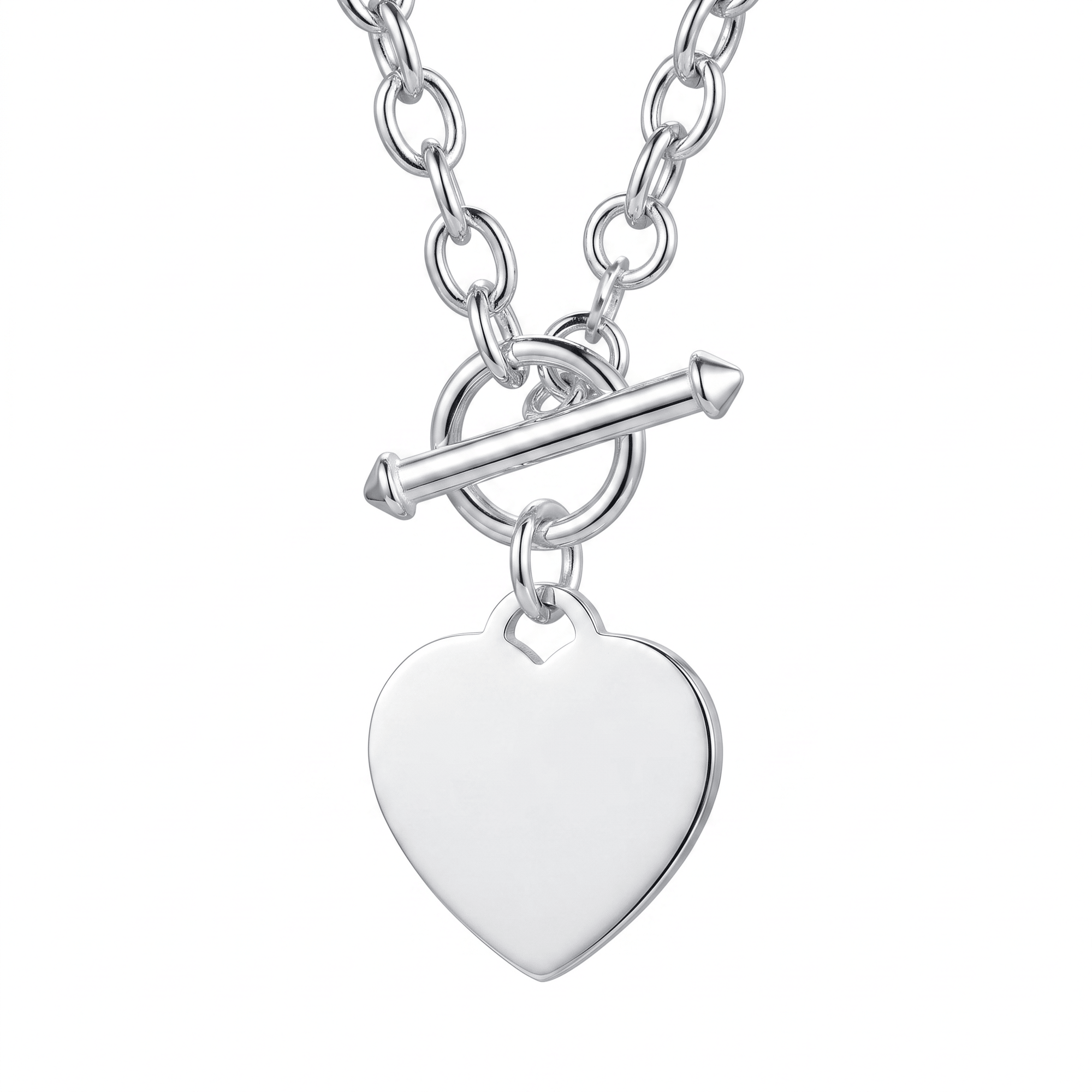 Sterling Silver Engraveable Personalized Heart Necklace - Melt'm Jewelry