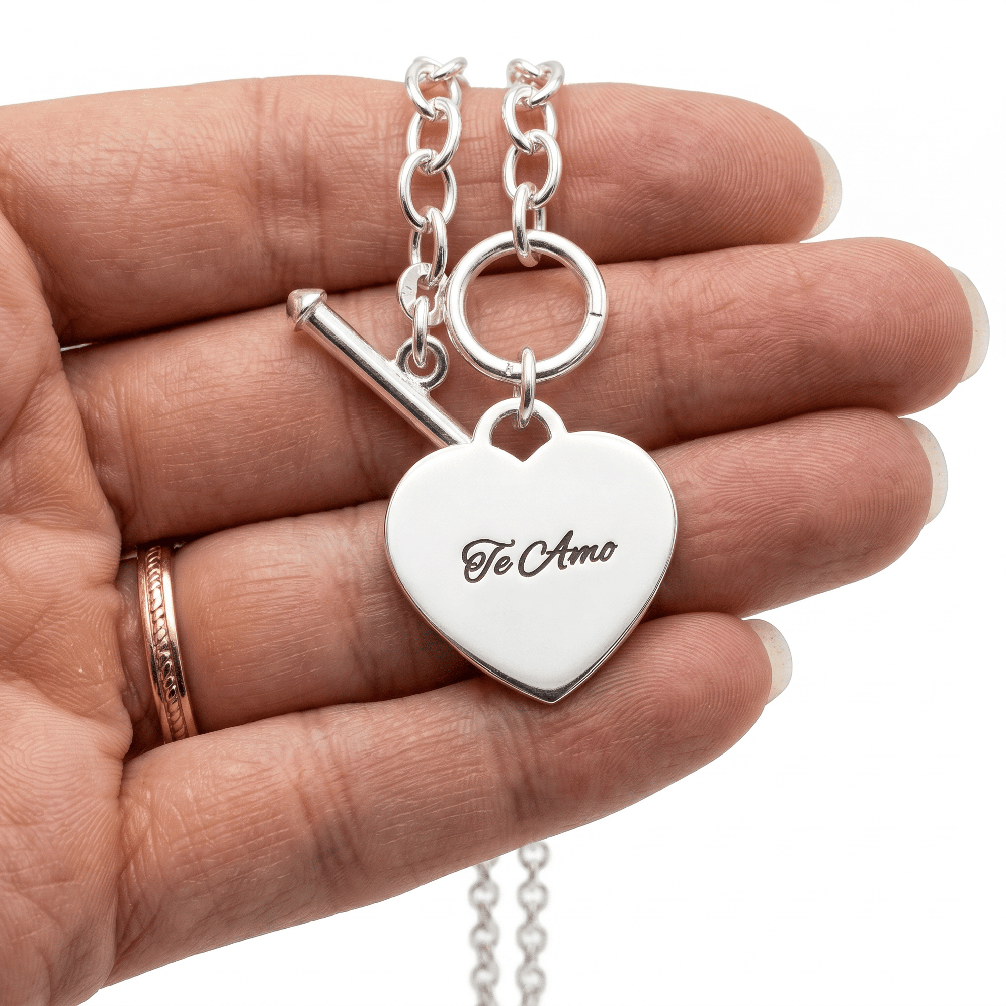 Sterling Silver Engraveable Personalized Heart Necklace - Melt'm Jewelry