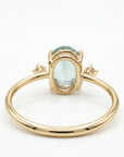 Oval Aquamarine Engagement Ring with two Accent Diamonds - Melt'm Jewelry