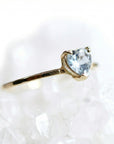 Aquamarine Heart Ring 14k Gold, Heart Cut March Birthstone Engagement Ring - Melt'm Jewelry