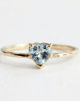 Aquamarine Heart Ring 14k Gold, Heart Cut March Birthstone Engagement Ring - Melt'm Jewelry
