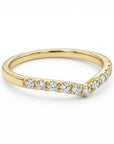 Curved Diamond Wedding Band Ring - Melt'm Jewelry