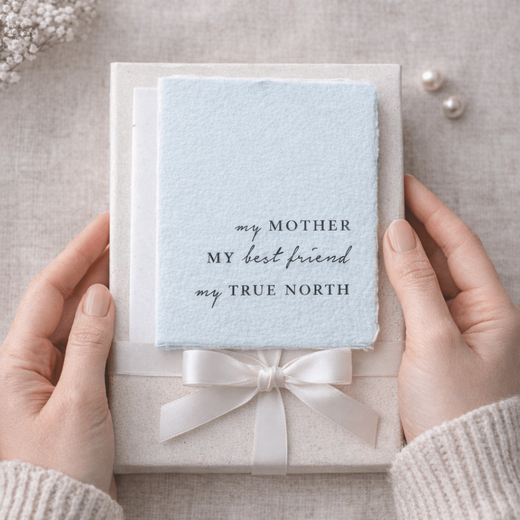 My Mother My Best Friend Card, Handmade Mother’s Day Card, Minimalist Deckled Edge Card, Luxury Greeting Card for Mom - Melt'm Jewelry