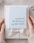 My Mother My Best Friend Card, Handmade Mother’s Day Card, Minimalist Deckled Edge Card, Luxury Greeting Card for Mom - Melt'm Jewelry