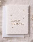 You Hung Every Star in My Sky Card, Handmade Mother’s Day Card, Gold Letterpress Card, Minimal Deckled Edge Card - Melt'm Jewelry