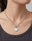 Sterling Silver Engraveable Personalized Heart Necklace - Melt'm Jewelry