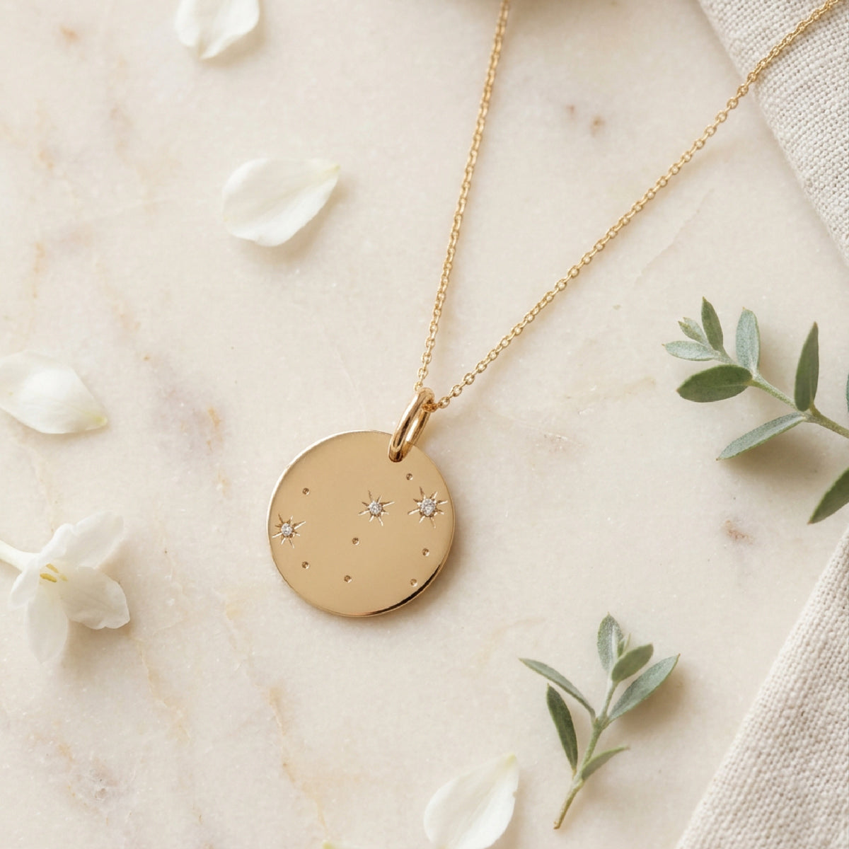 Diamond Zodiac Sign Constellation Necklace in 14k Gold - Melt'm Jewelry