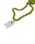 Peridot Rondelle Necklace on Silk, 23" Hand Knotted Strand with Gold Filled Lobster Clasp, August Birthstone - Melt'm Jewelry