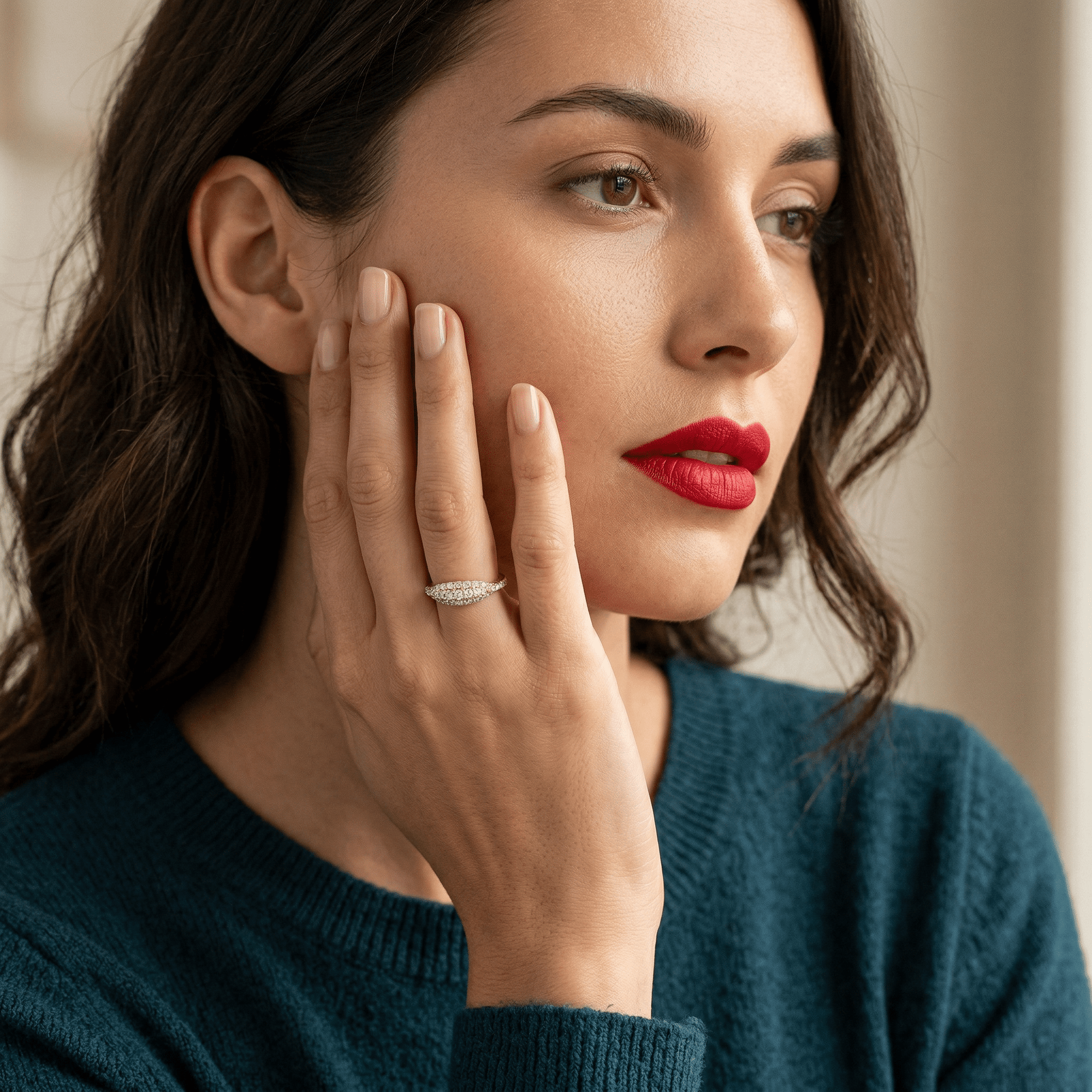 14k Gold Micro Pave Signet Ring, CZ Stacking Ring - Melt'm Jewelry