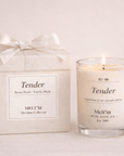 Tender Soy Wax Candle – Peony Petals & Vanilla Musk | 8 oz Luxury Candle | Melt’m Quiet Collection - Melt'm Jewelry