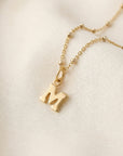 Gold Filled Satellite Initial Necklace - Personalized Dainty Letter Pendant - Melt'm Jewelry