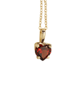 Minimalist Heart Garnet Necklace 14k Solid Gold - Melt'm Jewelry