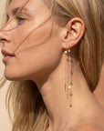 Diamond By The Yard Earrings, 14k Gold Diamond Threader Earrings - Melt'm Jewelry