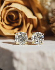 0.20 Ct Grey Diamond Earrings 14k Gold