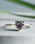 Heart Alexandrite Engagement Ring 14k Gold