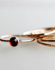 Minimalist Garnet Ring Gold Filled, Garnet Stacking Ring, Daughter Gift, January Birthstone Ring, Handmade Gemstone Ring, Heart Chakra Ring