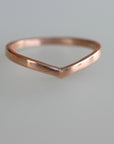 14k Solid Gold Chevron Wedding Band, Gold V Ring