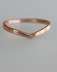 14k Solid Gold Chevron Wedding Band, Gold V Ring - Melt'm Jewelry