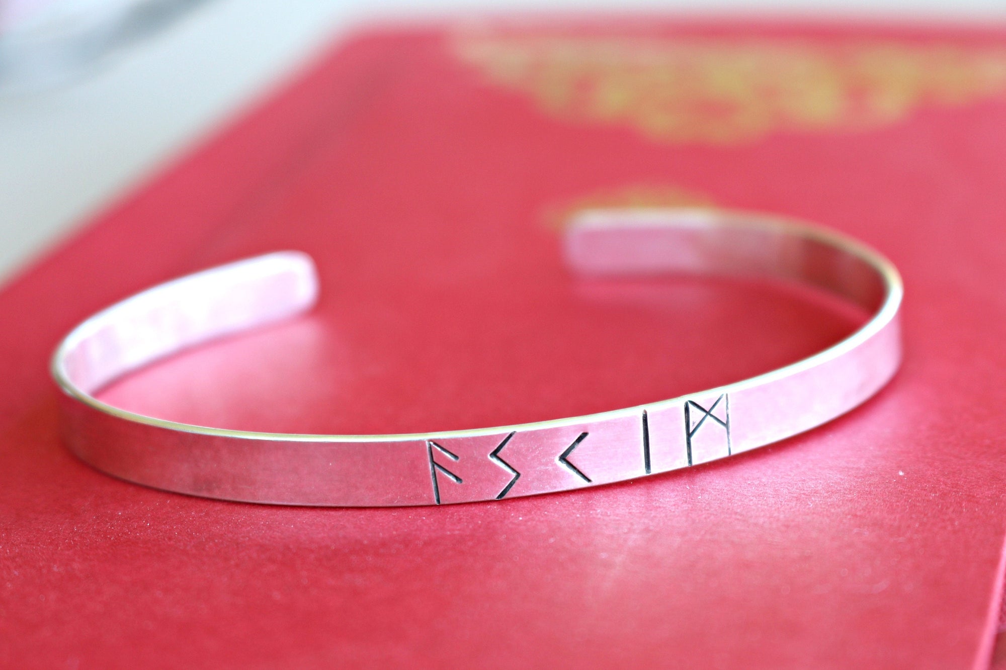 Dad Gift, Men&#39;s Cuff Bracelet, Personalized Custom Rune Cuff Bracelet, Father&#39;s Day Gift