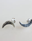 Crescent Moon Studs Sterling Silver