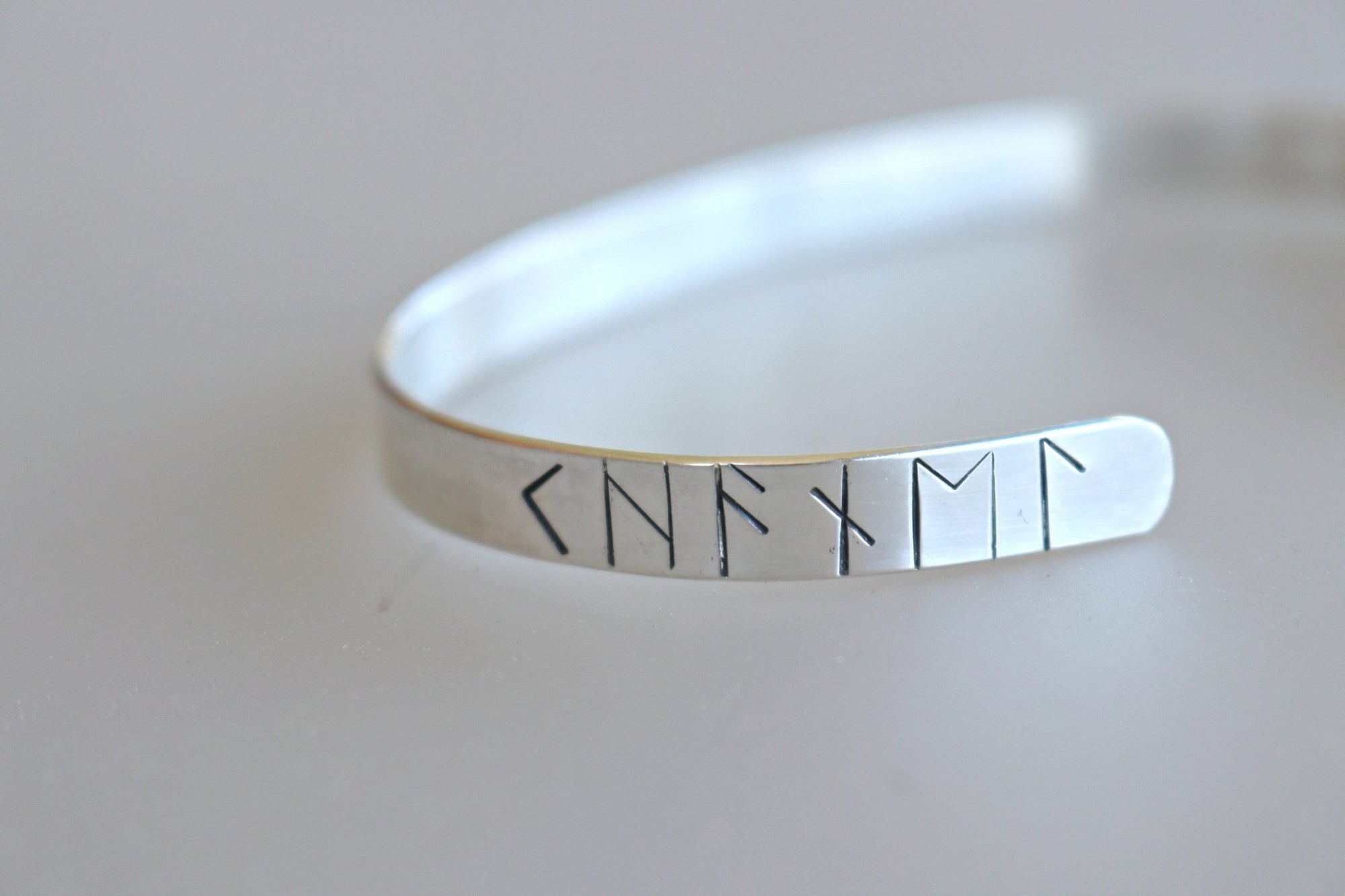 Dad Gift, Men's Cuff Bracelet, Personalized Custom Rune Cuff Bracelet, Father's Day Gift - Melt'm Jewelry