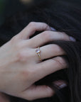 14k Gold Morganite Ring, Blush Gold Engagement Ring