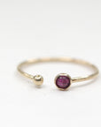 14k Gold Open Cuff Ruby Ring