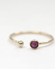 14k Gold Open Cuff Ruby Ring - Melt'm Jewelry