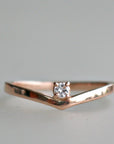 14k Gold Chevron Diamond Wedding Band Ring - Melt'm Jewelry