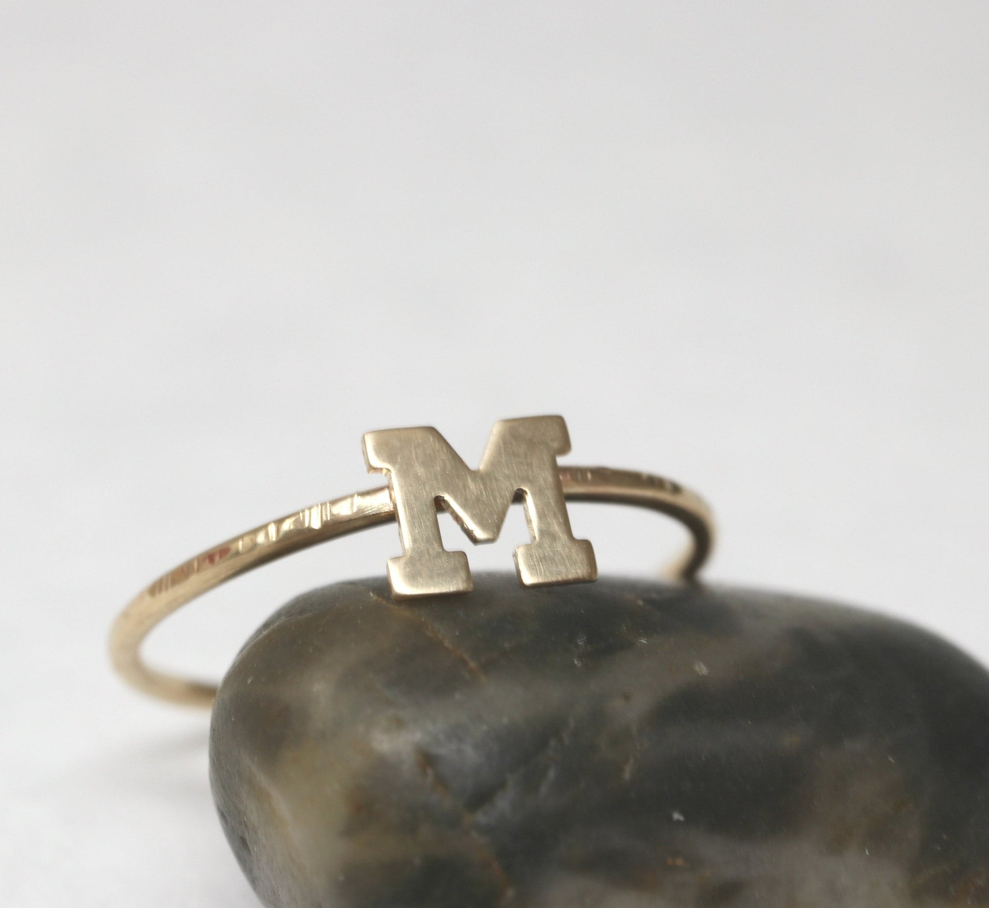 14k Gold Initial Ring - Melt'm Jewelry