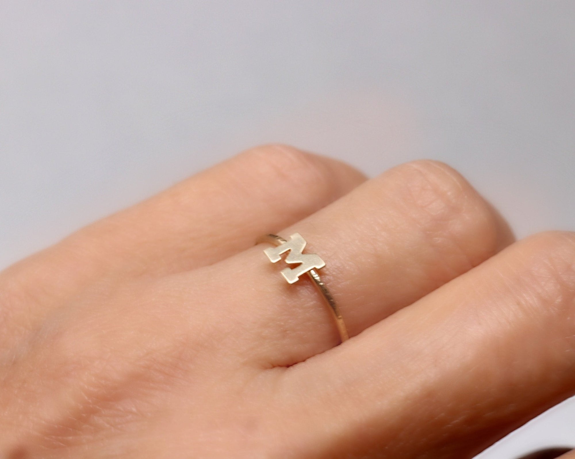 14k Gold Initial Ring - Melt'm Jewelry