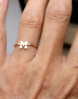 14k Gold Initial Ring - Melt'm Jewelry