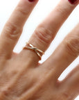 Gold X Ring, Gold Wrap Ring, Gold Filled Criss Cross Ring