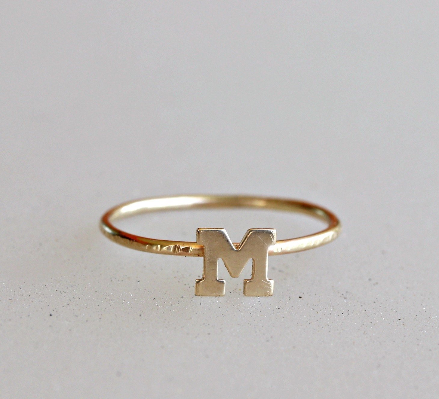 14k Gold Initial Ring - Melt'm Jewelry