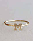 14k Gold Initial Ring - Melt'm Jewelry