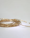 Thin Cuff Bracelet, Hammered Gold Open Bangle