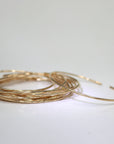 Thin Cuff Bracelet, Hammered Gold Open Bangle - Melt'm Jewelry