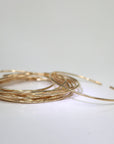 Thin Cuff Bracelet, Hammered Gold Open Bangle - Melt'm Jewelry
