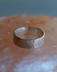 6mm Large Hammered Sterling Silver Band