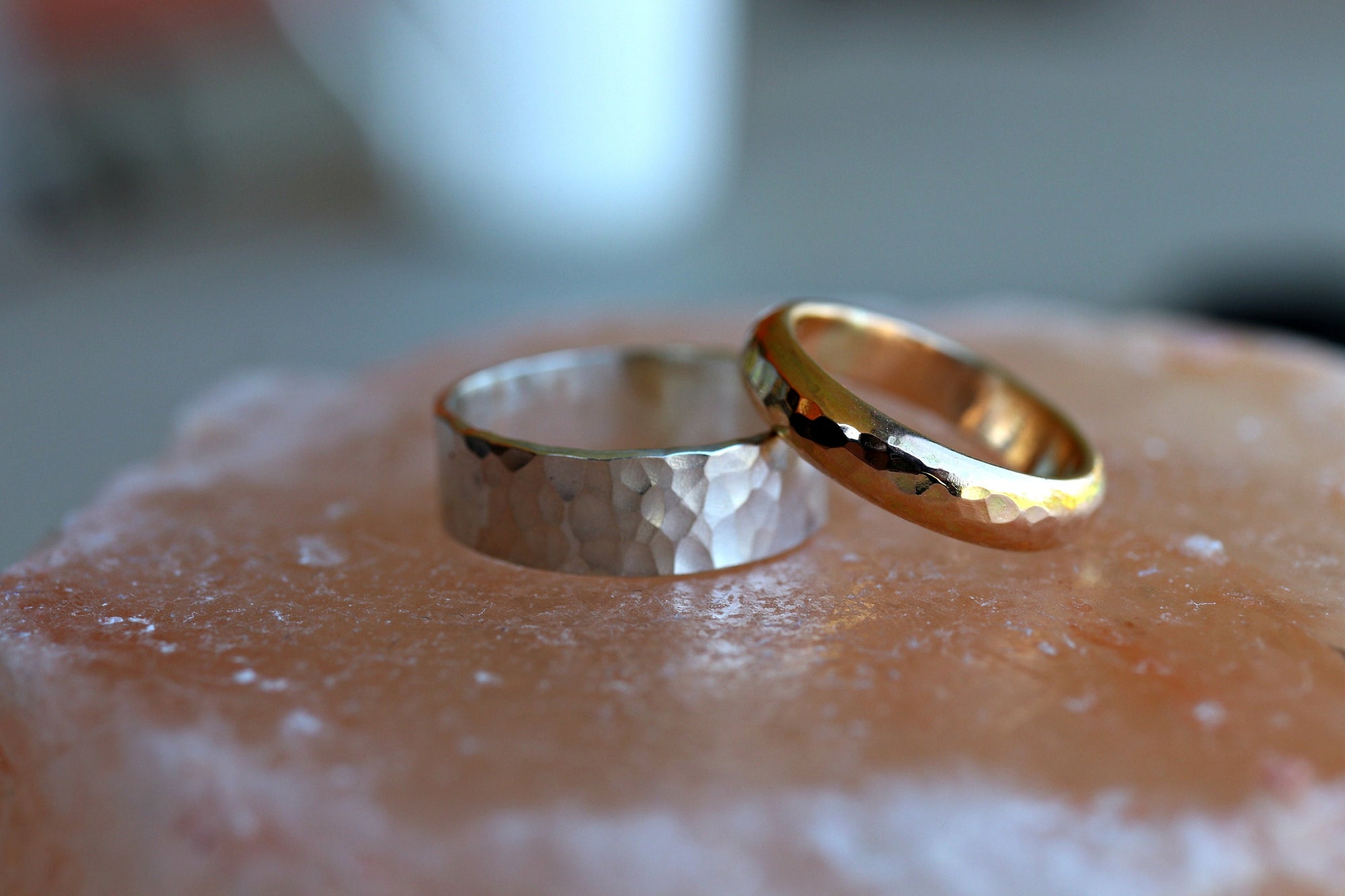 6mm Large Hammered Sterling Silver Band